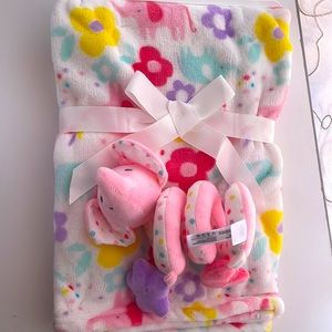 Baby girl blanket & spiral toy